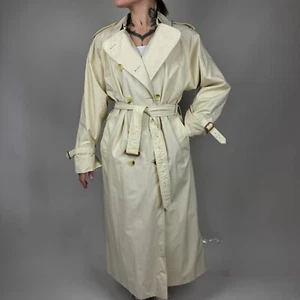 Burberrys Vintage Nova Trench Coat Overcoat Jacket Double Button Front ~M womens - Picture 1 of 13