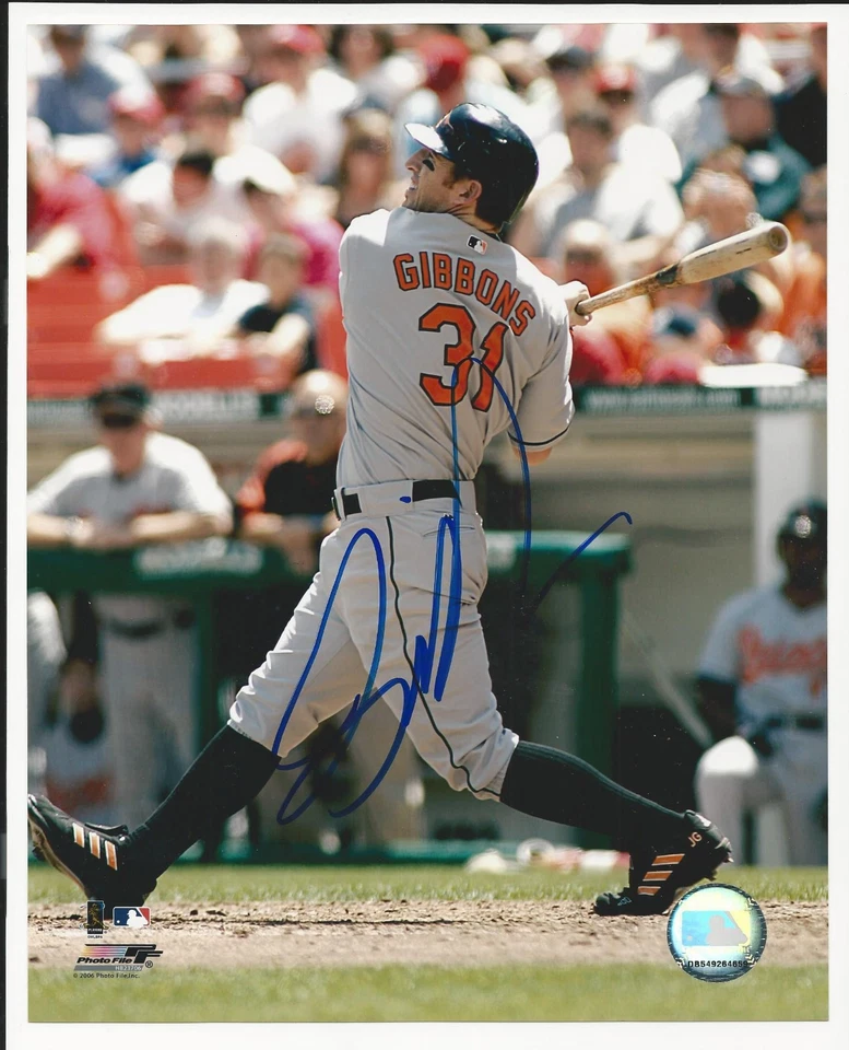 Foto autógrafa firmada por Jay Gibbons Baltimore Orioles 8x10  Foto 1 de 1