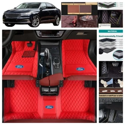 For Ford Taurus 2010-2019 Car Floor Mats PU Leather Waterproof Custom Carpets Foto 1 de 4