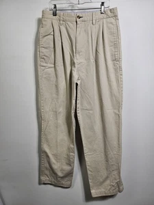 Tommy Hilfiger Herren Baumwolle Plissee Chino Hose Khaki Beige Flach 30x30 Vintage - Bild 1 von 21