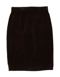 STEFANEL Womens Velvet Straight Skirt IT 42 Medium W28 Brown Cotton BL19 - Picture 1 of 3