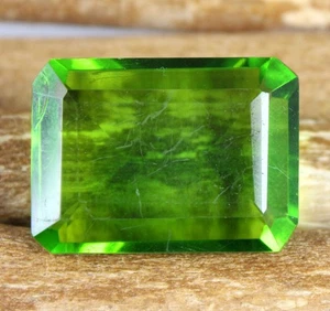 48.30 Carat Certified Brazilian Olive Green Peridot Emerald Cut Gemstone T8925 - Picture 1 of 7
