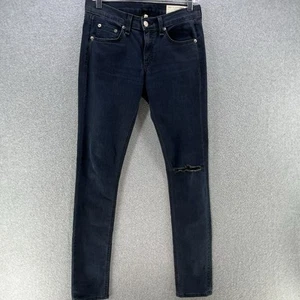 Rag & Bone Womens Jeans Size 27 W30 Skinny Distressed Denim Mid Rise USA Made - Picture 1 of 16