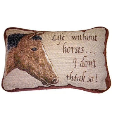 Horse Tapestry Pillow Western Cowboy Kentucky Derby  - Image 1 of 4