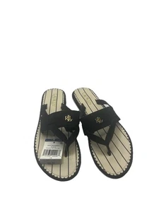 NWT Lauren Ralph Lauren Rosalind Sandals Size 7 Black - Picture 1 of 4