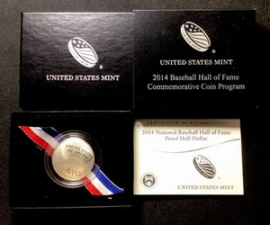 2014 U.S. Mint Half Dollar Baseball Hall Of Fame Commemorative OGP And COA! ENN - Picture 1 of 5