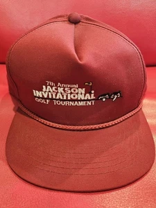 Vintage Jackson Invitational Hat Cap Snap Back Maroon Golf Tournament Mens 90s - Picture 1 of 5