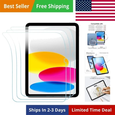 Протектор экрана на ощупь бумага упаковка 3 шт. для iPad A16 11th 2025 11 дюймов и iPad 10th G... - Изображение 1 из 4