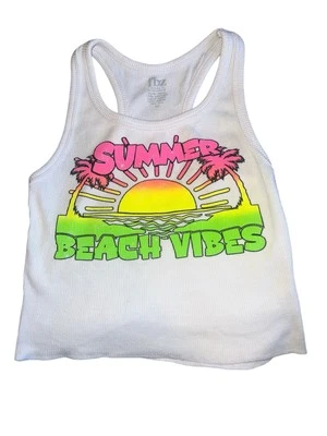 Цветы на Zoe девочек Summer Beach вибрации ребристый укороченный Майка M(8-10) - Изображение 1 из 3