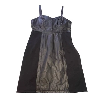 Harley-Davidson Women's Size 8 Leather Dress Y2K Biker Zip Moto Black Bodycon - Image 1 of 4