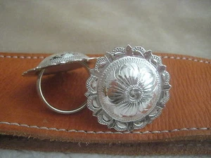 Scarf Slide Sterling Overlay Concho 1 1/2" -- #SS-641OV - Picture 1 of 1