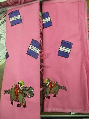 Tough-1 Sport Amara Suede Boot Covers MEDIUM/LARGE PINK FRINGE BARREL RACER - Image 1 of 4