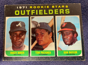 1971 Topps Rookie Stars #709 SP Dusty Baker / Tom Paciorek / Don Baylor RC EX