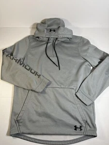 Under Armour UA Coldgear 1/4 Zip Hoodie Size Small 40” Ch. Gray Sleeve Logo EUC! - Picture 1 of 10