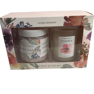 Floral Bouquet Candle And Bath Salt Set Brand New - Picture 1 of 7