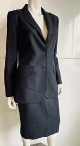 Dolce & Gabbana Blazer Chaqueta Lana Negra Damas Falda Traje Conjunto a Juego IT 40 S - Imagen 1 de 24