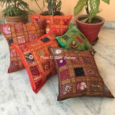 Indian 5pcs Lot Cushion Cover Indian Patchwork Pillow Case Cover 16" Throw