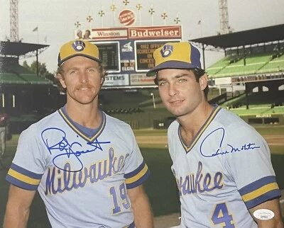 Robin Yount & Paul Molitor Milwaukee Brewers Dual Autographed 11x14 w/ JSA COA - Image 1 of 3