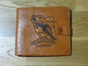 Vintage Pigskin Brown Leather Wallet Souvenir Of Tasmania Free UK P&P - Picture 1 of 6