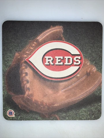Cincinnati Reds Bar Coasters Set Of Two MLB Baseball Mr. Red Mascot Cover
