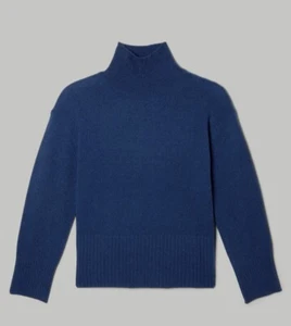 NWT Everlane Cashmere Oversized Turtleneck, Blue, XXS - Picture 1 of 10