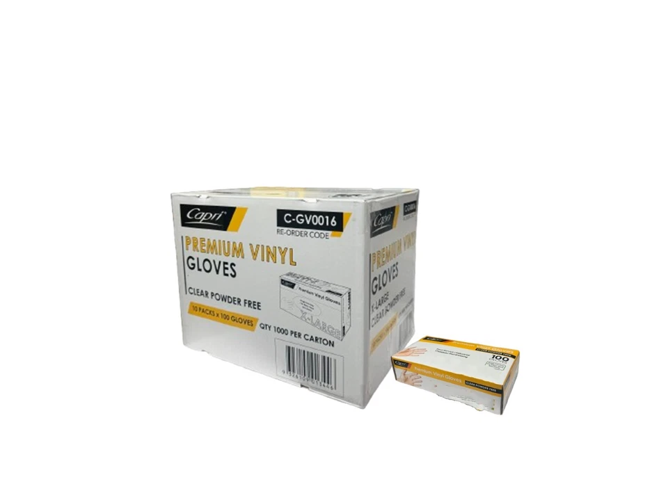 Glove Vinyl Clear Powder Free Medium Carton Of 1000 Gloves (10x100 packs) - image 1 of 1