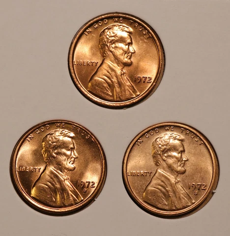 1972 P & D & S Lincoln Memorial Cents  BU Cover