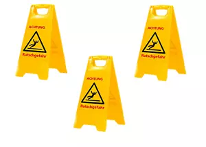 3er Pack Warnschild Vorsicht Rutschgefahr-Vorsicht Glatt Cafe Bistro Laden - Bild 1 von 2
