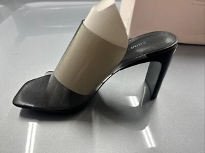 Chinese Laundry Women's Jazzz Vinyl Heel Sandal Black, Clear Strap, Size 6.5 - Picture 1 of 4