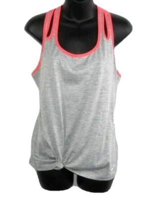 Camiseta sin mangas Capa 8 para mujer ropa deportiva gris medio plata naranja espalda deportiva secado rápido Foto 1 de 4