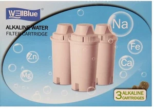 *Alkaline* 7 Stage Drop In Brita Style Water Pitcher Filter Replacements 3 Pack - Picture 1 of 7