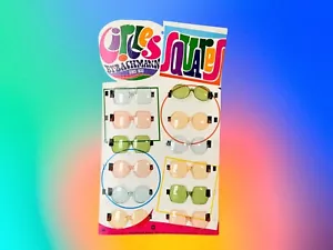 Vintage MOD Bachmann Circles Squares Sonnenbrille auf Original Board! RAR - Bild 1 von 7