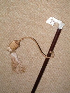 Antique Side Saddle/Dress Cane W/ Mother of Pearl Floral Top & Ferrule - 85cm - Picture 1 of 11
