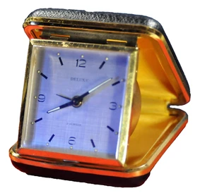 "DeLuxe" ~2J cal. W 00 Rare Vintage c.1974's German Travel Alarm clock - Picture 1 of 9
