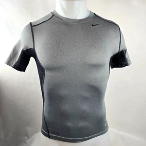 Nike Pro Combat Boys Small Grey Compression Fitted Work Out Football Crew Neck - Picture 1 of 7
