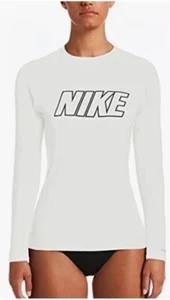 Nike Dri-Fit Camicia Donna Hydro Rash Guard Manica Lunga NESS9383 Large Nuova f203 - Foto 1 di 7