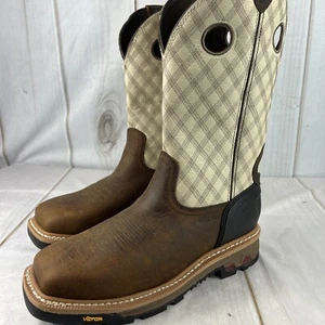 NEW Justin Work Boots WK2117 Roughneck Steel Toe Brown Safety Square Toe Sz 12D - Picture 1 of 12