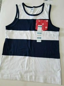 Jungen Old Navy Marke 4th July weiß marineblau rote Streifen & Sterne Tanktop Größe 6/7 - Bild 1 von 4