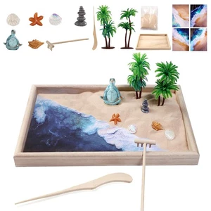 Beach Mini Zen Garden Kit for Desk Decor,Sea Turtle Meditation Yoga Figurines... - Bild 1 von 7