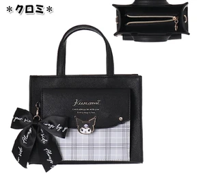 Sanrio Kuromi 2way Shoulder Bag PU Leather w/ Ribbon Japan Limited NEW - Picture 1 of 8