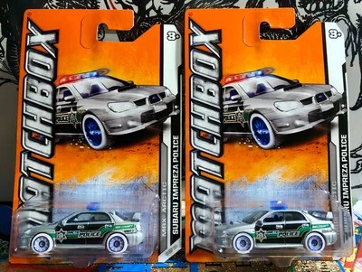 2012 Matchbox MBX Arctic Subaru Impreza police lot of 2 - Image 1 of 4