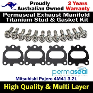 Permaseal Exhaust Manifold Titanium Stud&Gasket For Mitsubishi Pajero 4M41 3.2L - Picture 1 of 9