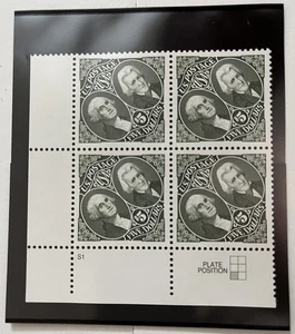 US Stamp Scott #2592 $5 Washington & Jackson Block Of 4 w/PB# S1 & Graphic - Picture 1 of 1