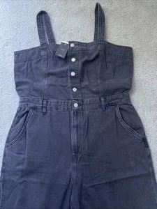 LEVI’S Mujeres Mediano Denim Jeans Mono Gris Oscuro Piernas Rectas Corsé - Imagen 1 de 17