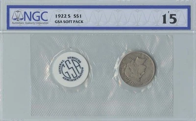 1922-S Peace Dollar GSA SOFT PACK S$1 NGC F15 - Image 1 of 2