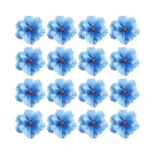 Precortado Comestible Azul Rosa Caprichosa Flores Cupcake Toppers Cumpleaños Boda Decoración - Imagen 1 de 2