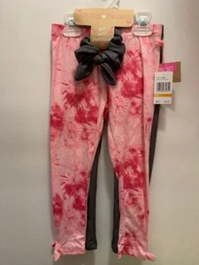 Young Hearts Pants Set - (1) Pink Pants & (1) Gray Pants, Bonus Scrunchy, size 6 - Picture 1 of 5