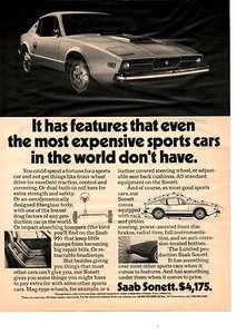 Saab Sonett 1973 ~ bonito anuncio impreso original - Imagen 1 de 1