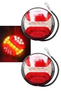 2x LED Rückleuchte Rund ⌀122 Bremslicht Positionslicht Blinker Anhänger LKW PKW  - Bild 1 von 17