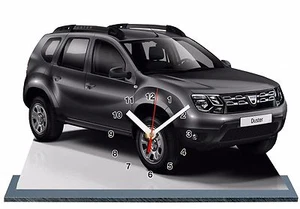 MODELLAUTOS, DACIA DUSTER-02 schwarz mit Uhr 11,8x 7,8 Zoll und Alu - Bild 1 von 1
